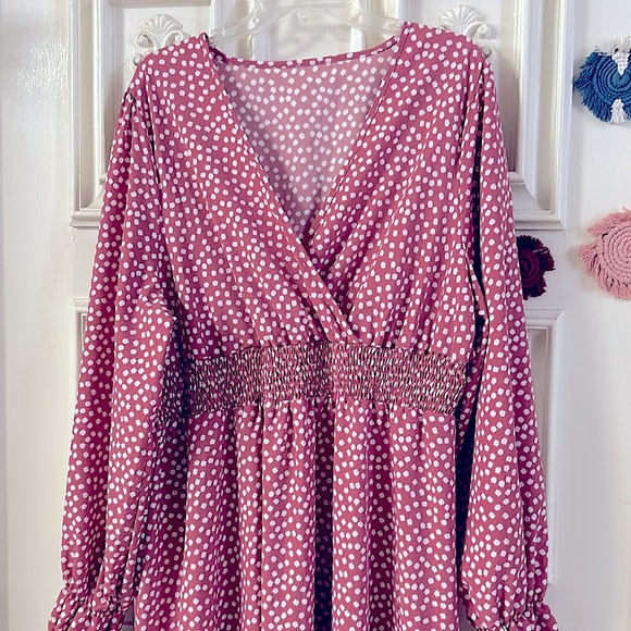 NEW: Ladies Flirty Bohemian Floral Printed V-Neck LongSleeves Midi Dress 3X - Picture 4 of 15